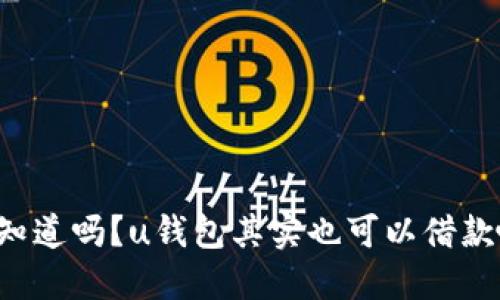你知道吗？u钱包其实也可以借款哦！
